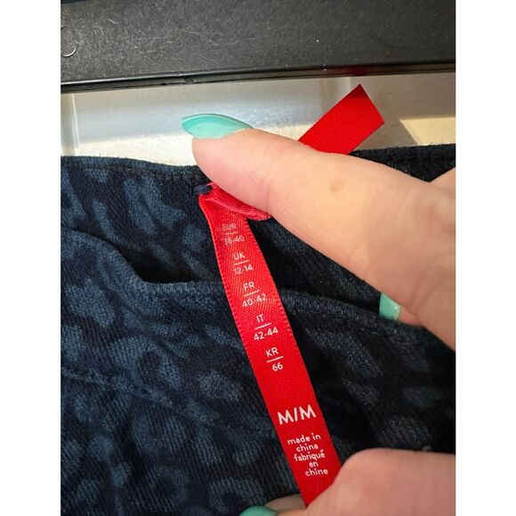 Spanx Blue Black Leopard Cheetah Print Skinny Jegging Slimming Jean Pants Sz M - Picture 6 of 11